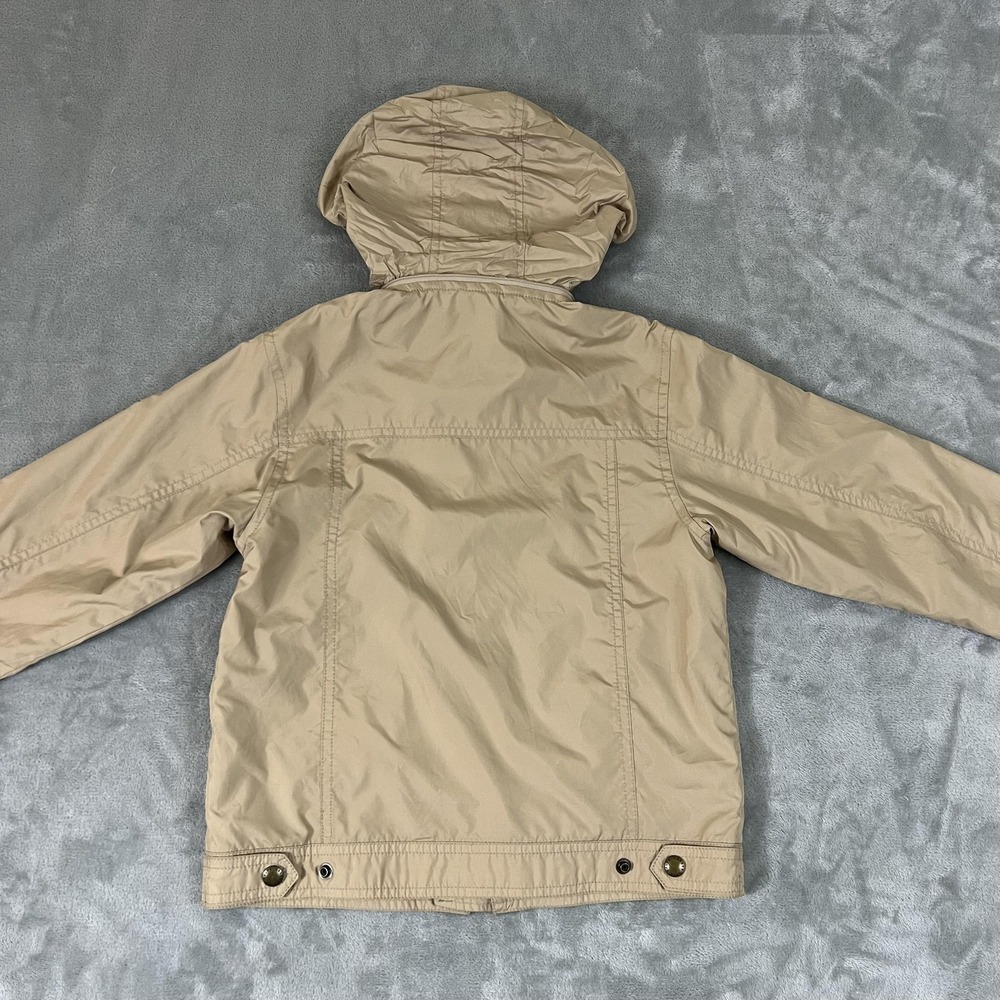 Vintage Polo Ralph Lauren Jacket Kids Size 6 Beige Hooded Zip Up Windbreaker - Picture 7 of 9